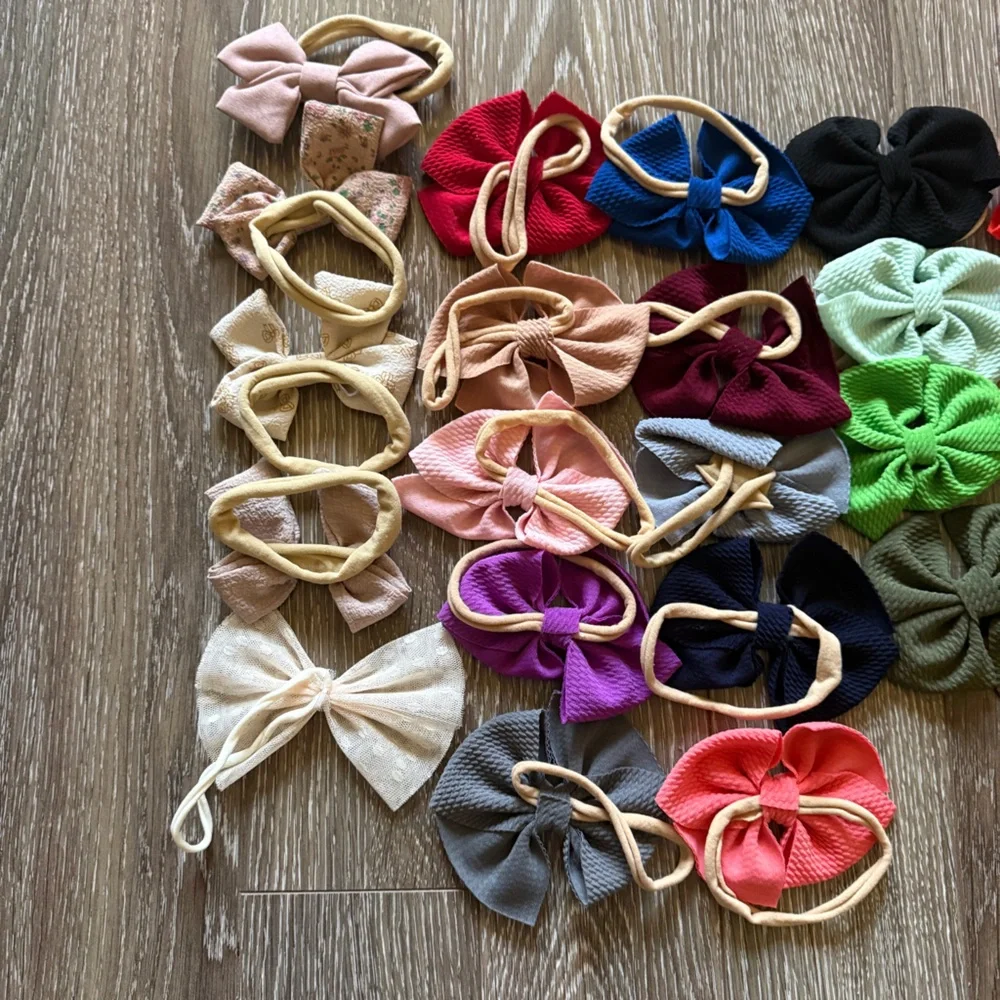 Colorful Bow Headbands Set of 27 for Babies
